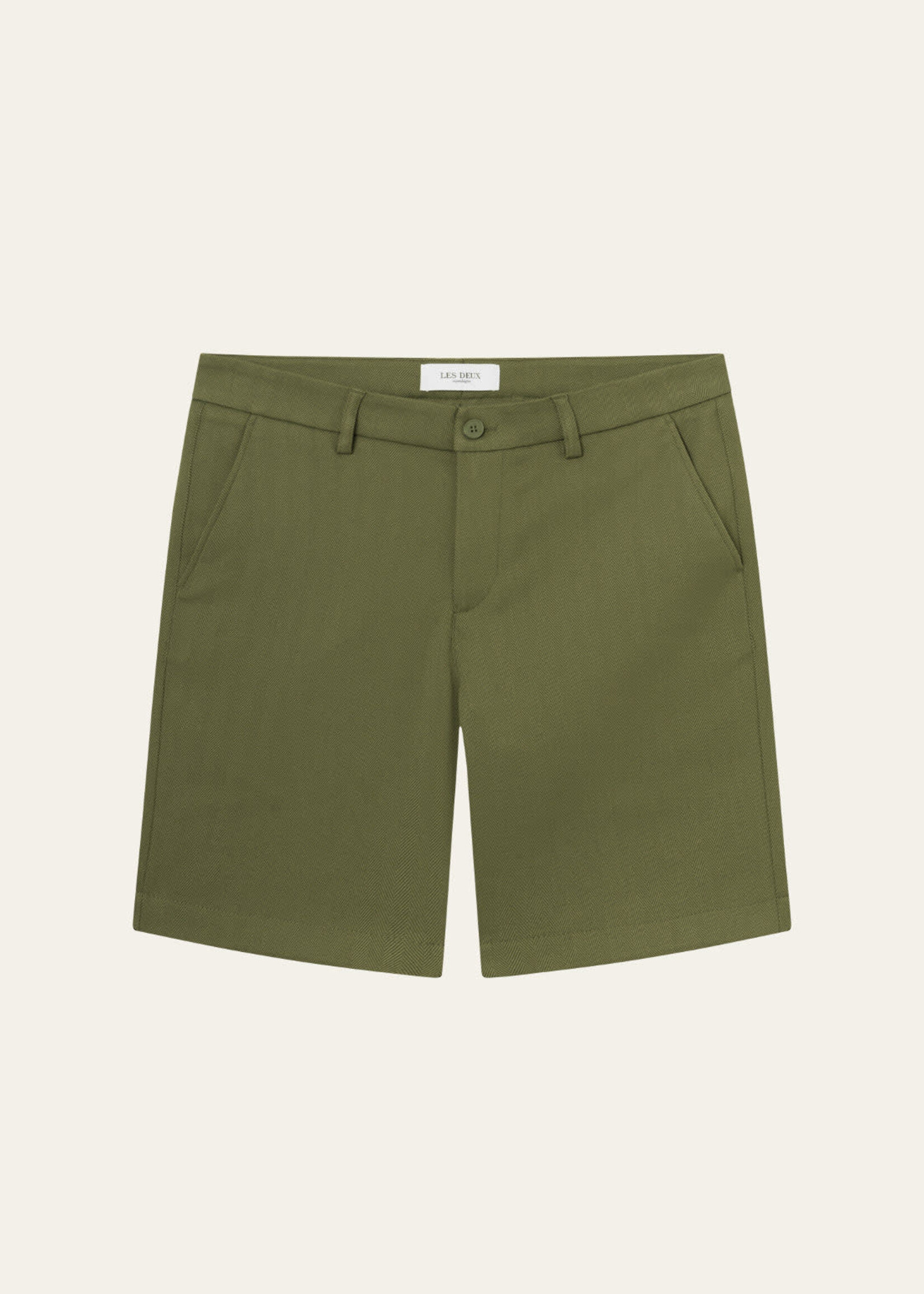 Les Deux Les Deux Como Reg Herringbone Shorts Surplus Green/Olive Night