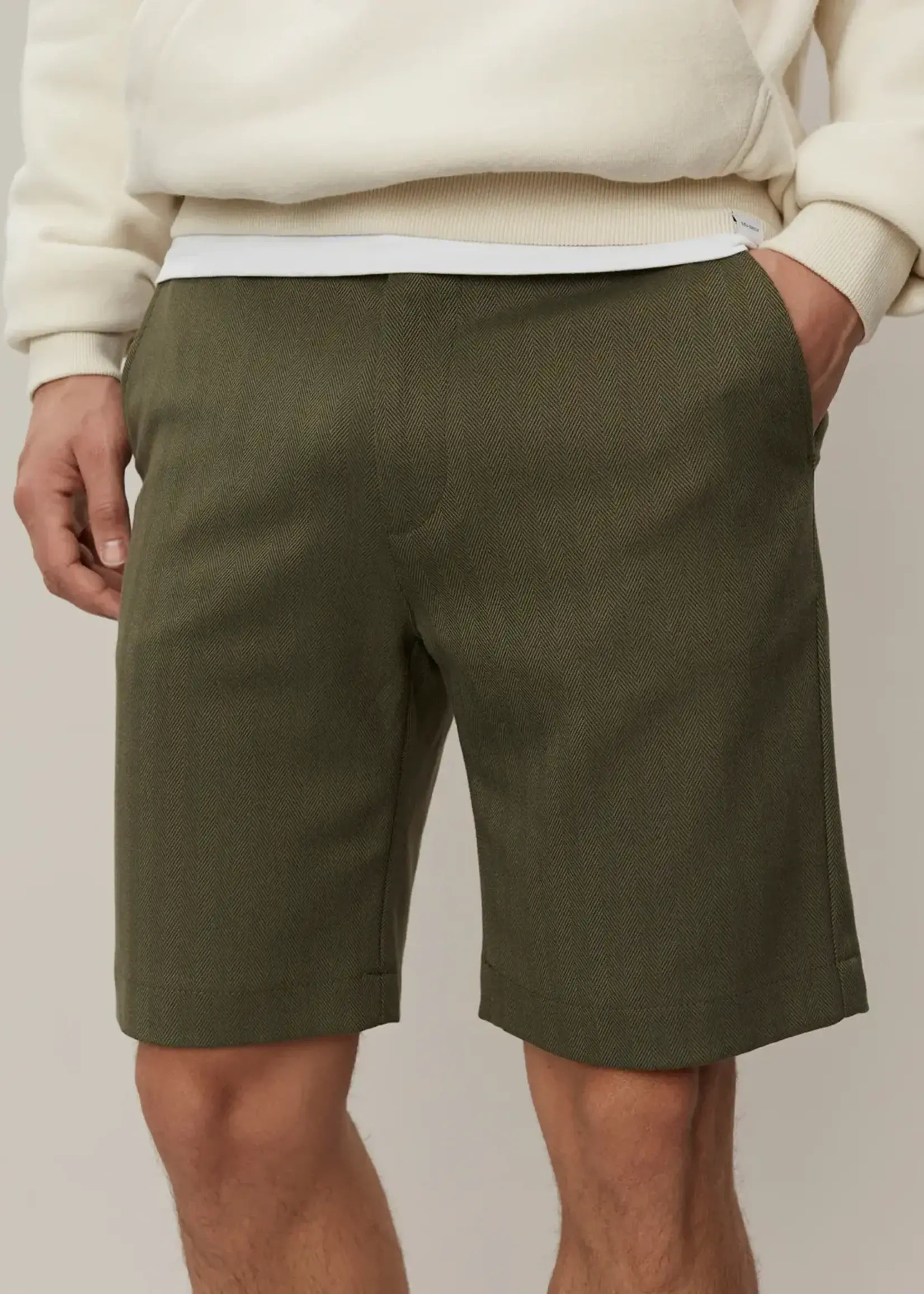 Les Deux Les Deux Como Reg Herringbone Shorts Surplus Green/Olive Night