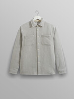 Wax London Wax London Whiting overshirt stepney blue/ecru