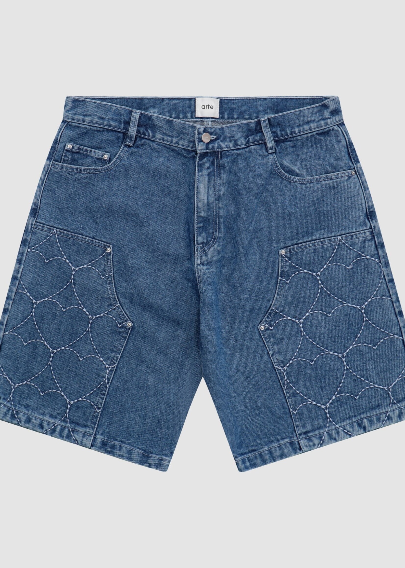 Arte Arte Serena Heart shorts denim bleach