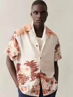 Les Deux Les Deux Coastal AOP SS Shirt terracotta