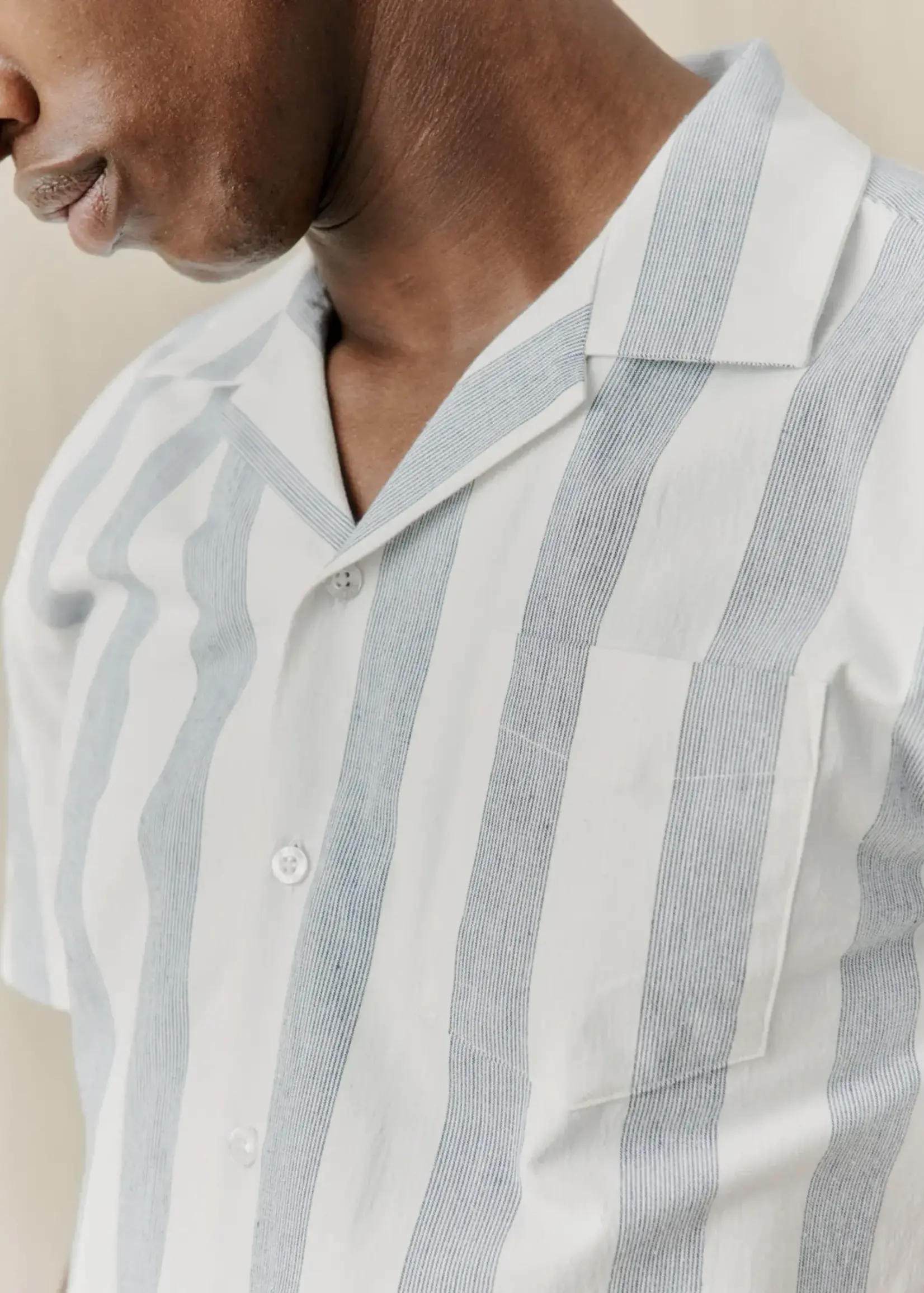 Libertine - Libertine Libertine-Libertine Cave shirt dusty blue stripe