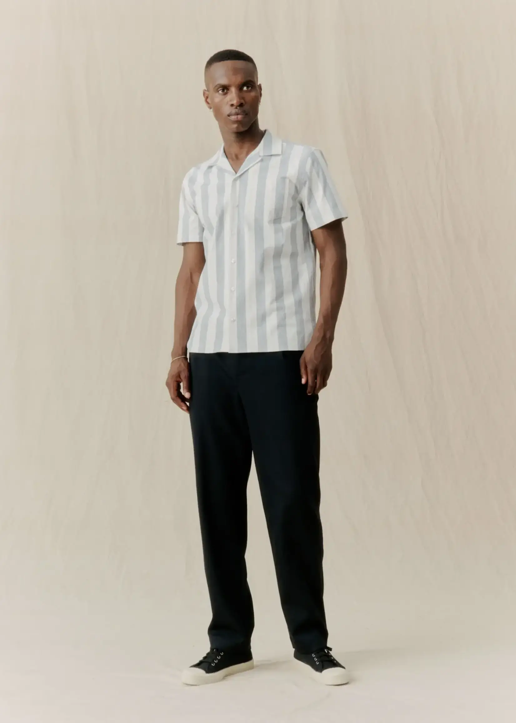 Libertine - Libertine Libertine-Libertine Cave shirt dusty blue stripe