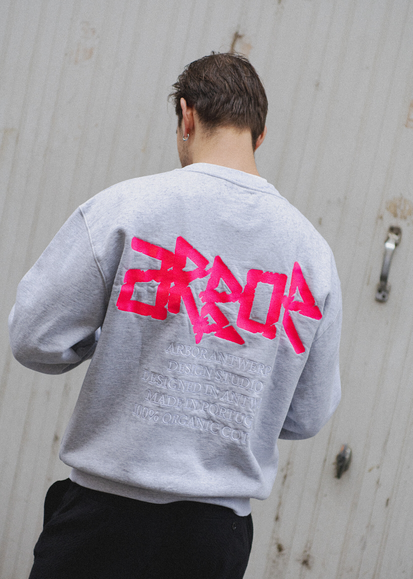 Arbor Antwerp Arbor Antwerp Neon crewneck pink / grey