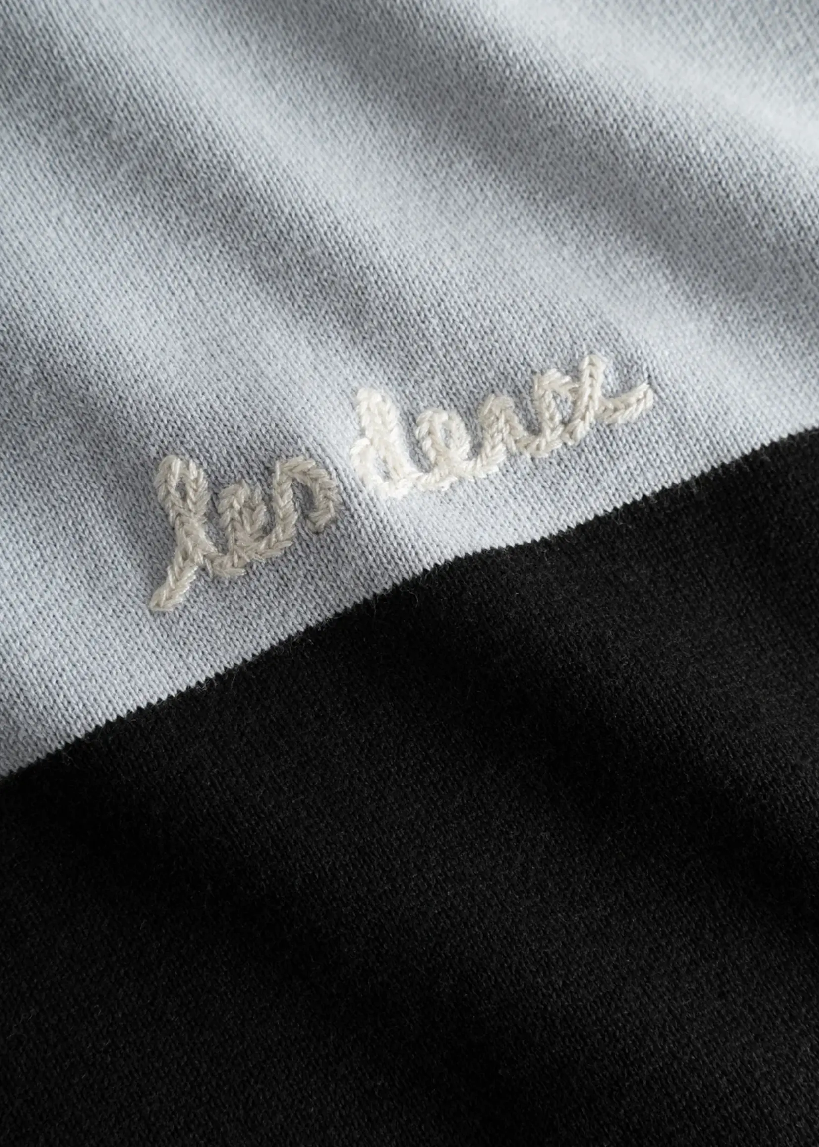 Les Deux Les Deux Raul Knitted Polo Pearl Blue/Ivory
