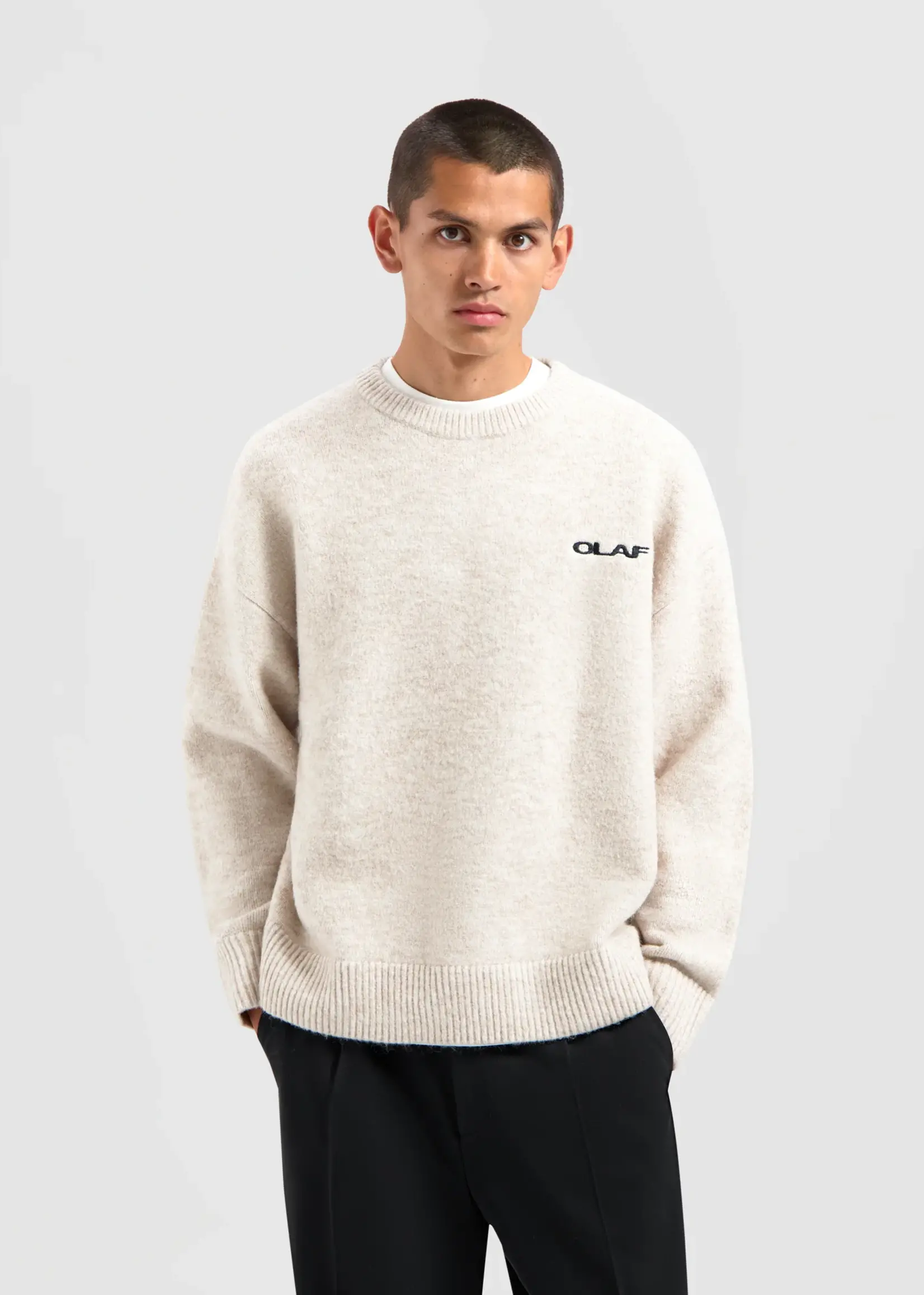 Olaf Hussein Olaf Drift Knitted Crewneck Ecru