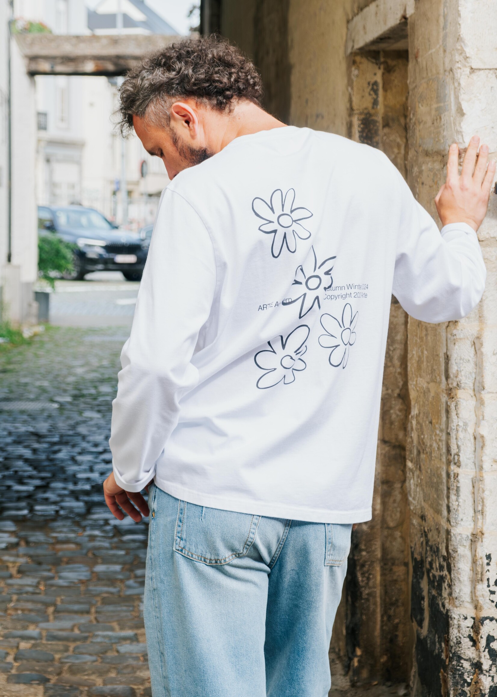 Arte Flowers longsleeve white HELT Leuven webshop