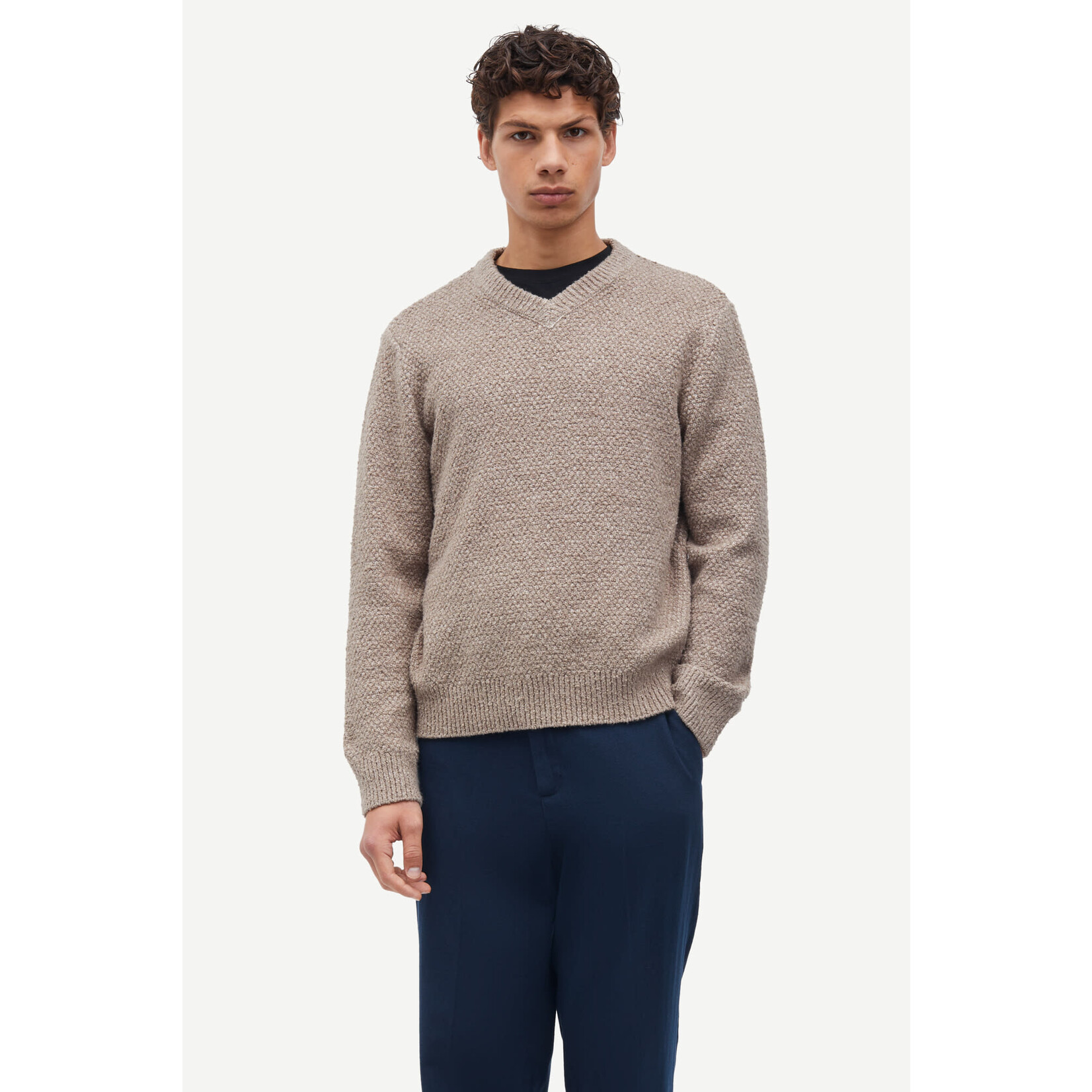 Samsoe & Samsoe Samsoe Samsoe Saezra v-neck greige mel.