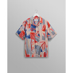Wax London Wax London Didcot SS Shirt Cut Out Leaf Blue/Pink