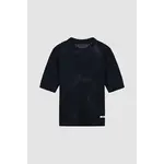 Arte Arte Crochet Knit T-shirt Navy