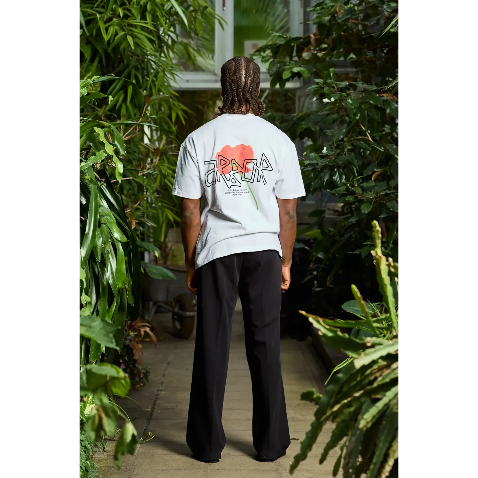 Arbor Antwerp Arbor Orange poppy shirt white