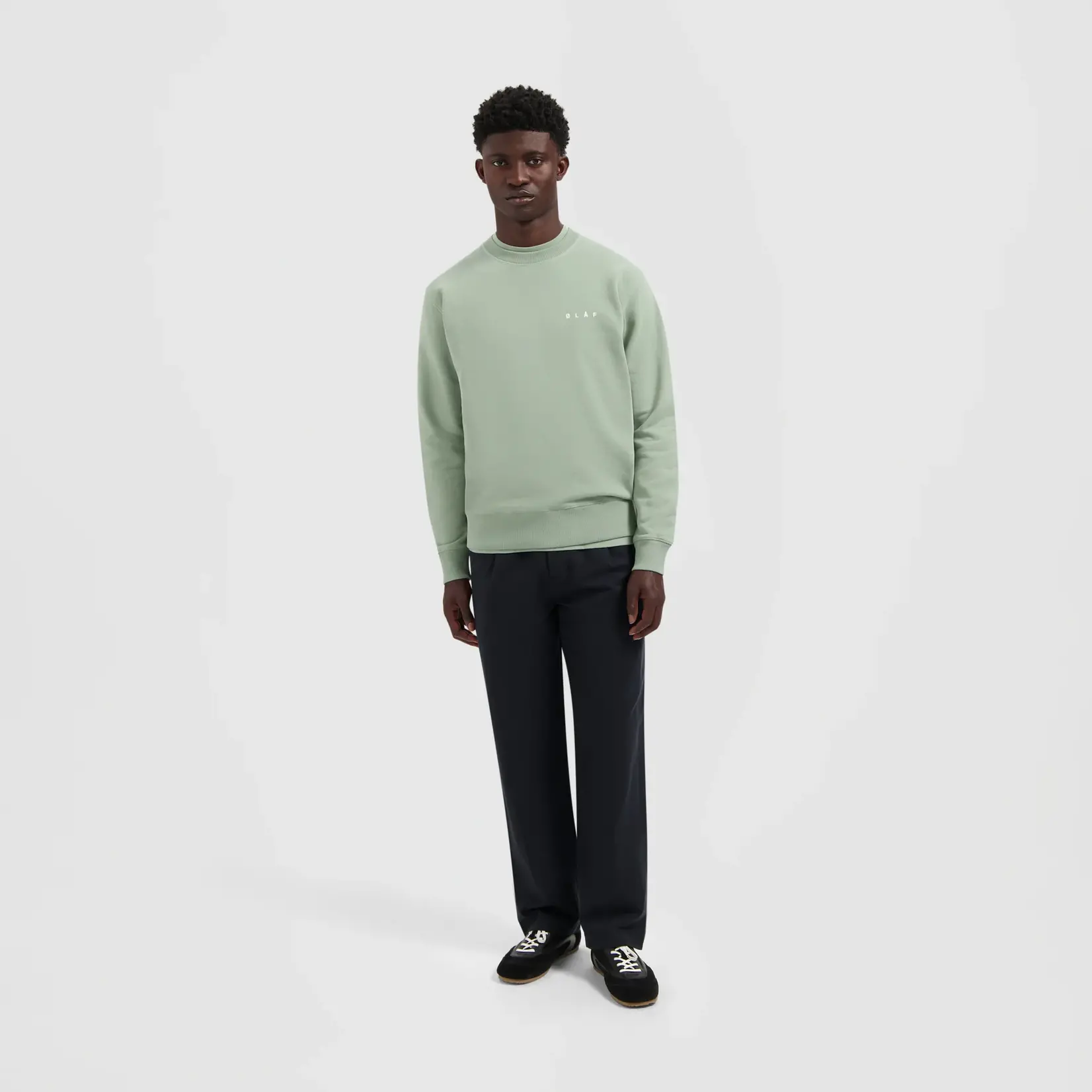 Olaf Hussein Olaf Lined Face crewneck green milieu