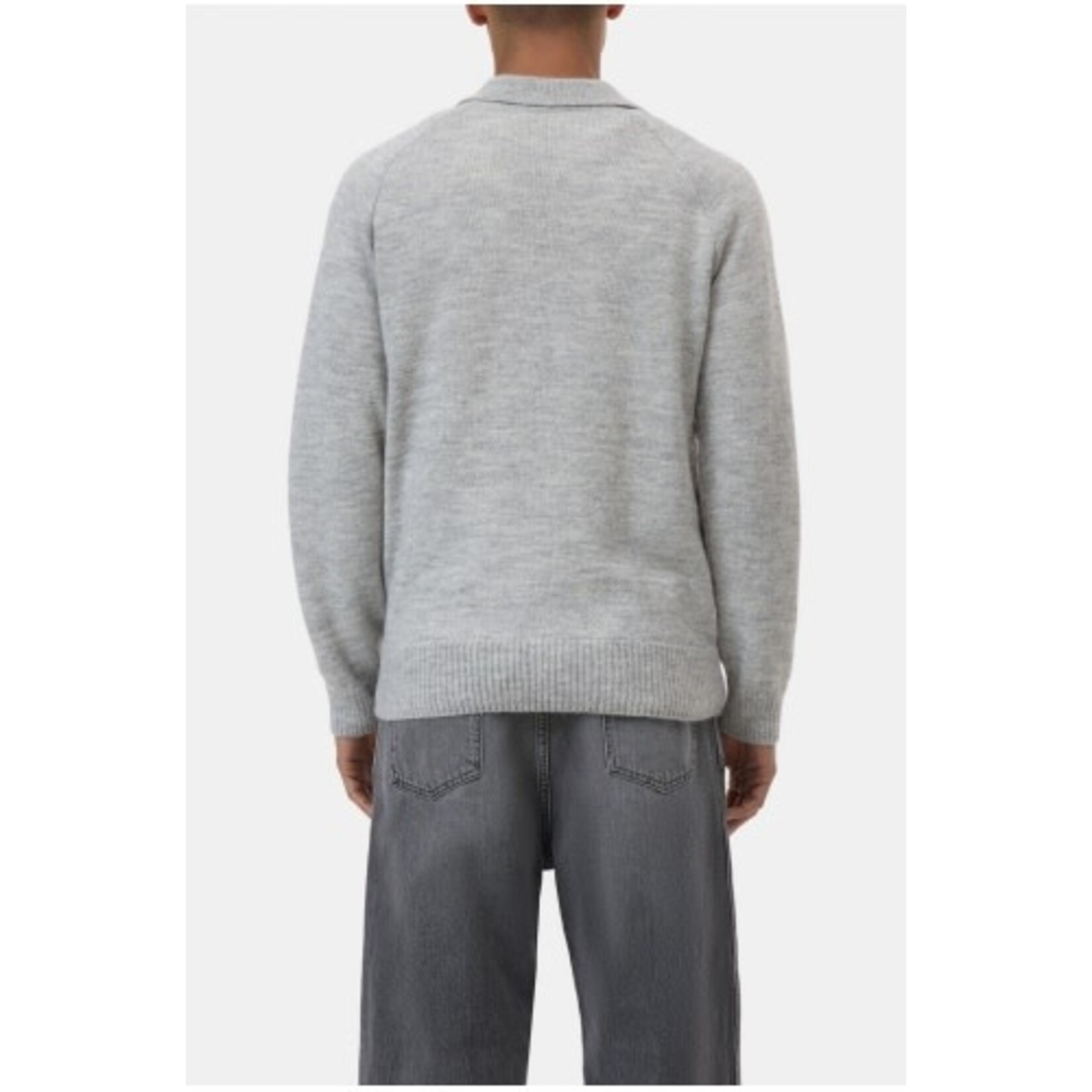 Closed Closed Knitted Polo Jumper Light Grey Melange