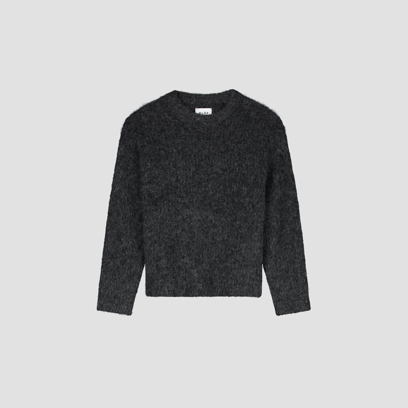 Olaf Hussein Olaf Hairy knitted crewneck charcoal