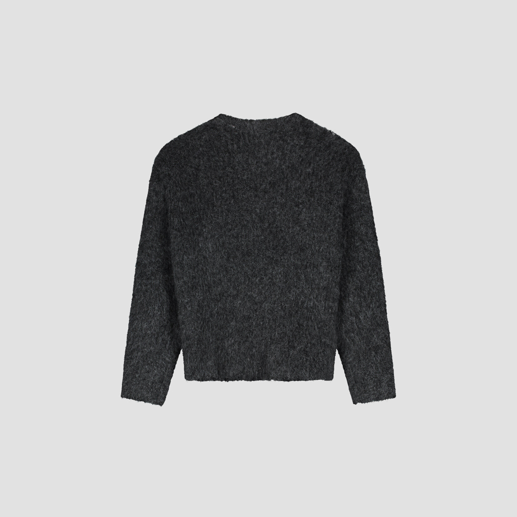 Olaf Hussein Olaf Hairy knitted crewneck charcoal