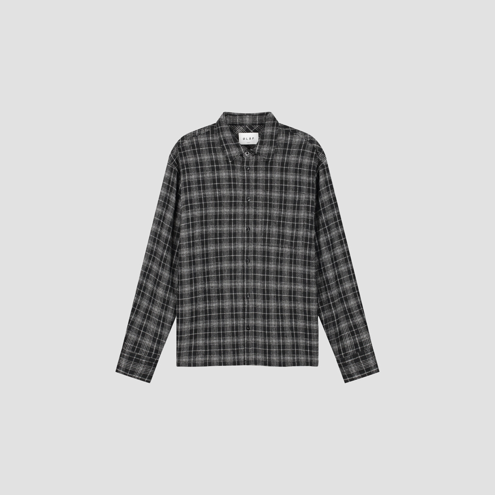 Olaf Hussein Olaf Plaid boxy shirt charcoal