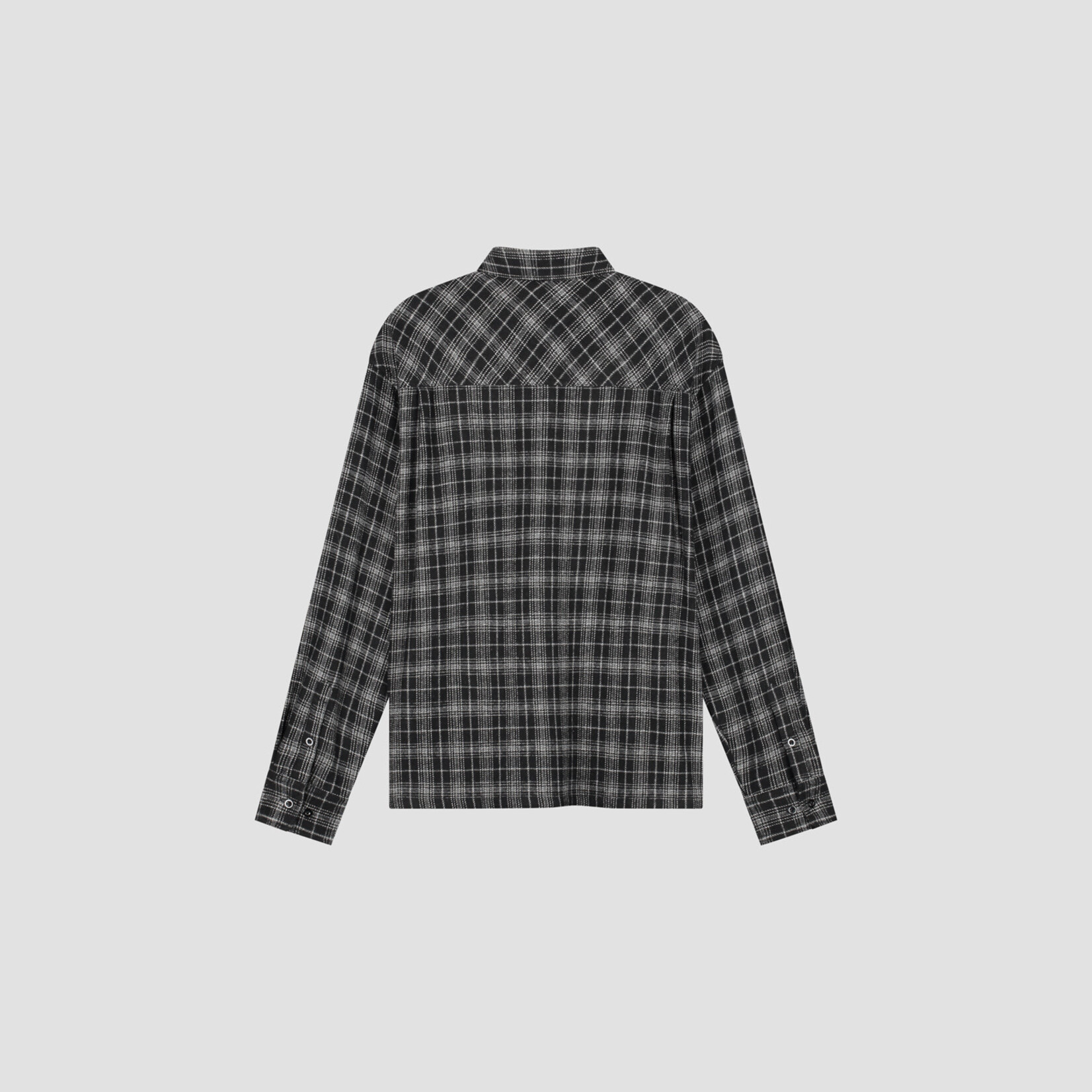 Olaf Hussein Olaf Plaid boxy shirt charcoal