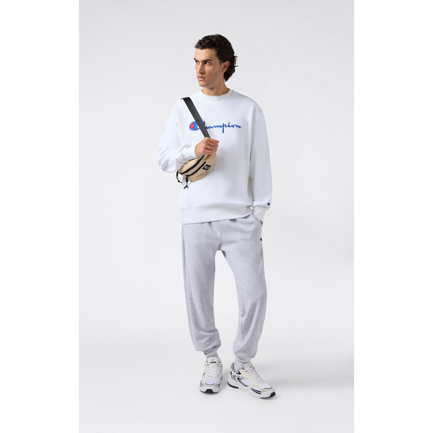 Champion Champion 221338 Crewneck logo sweatshirt white