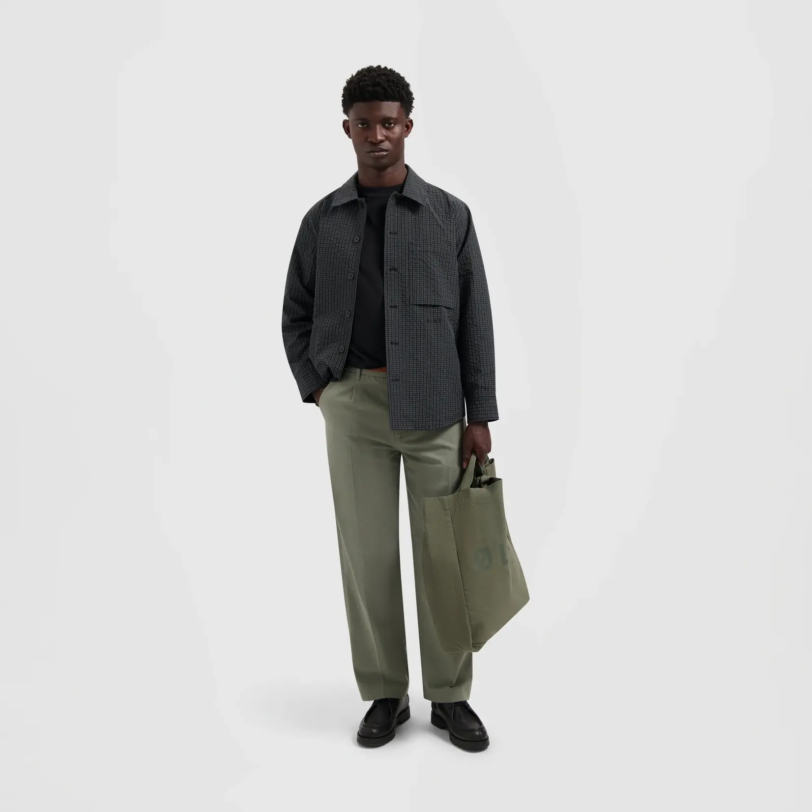 Olaf Hussein Olaf Regular Pleated pant smokey olive