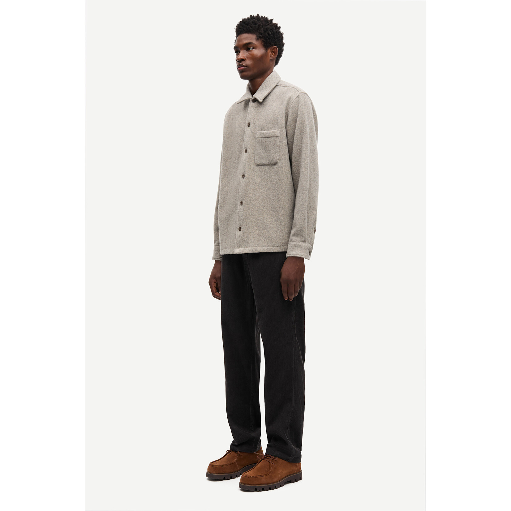 Samsoe & Samsoe Samsoe Samsoe Sadamon JJ Overshirt Elephant Skin