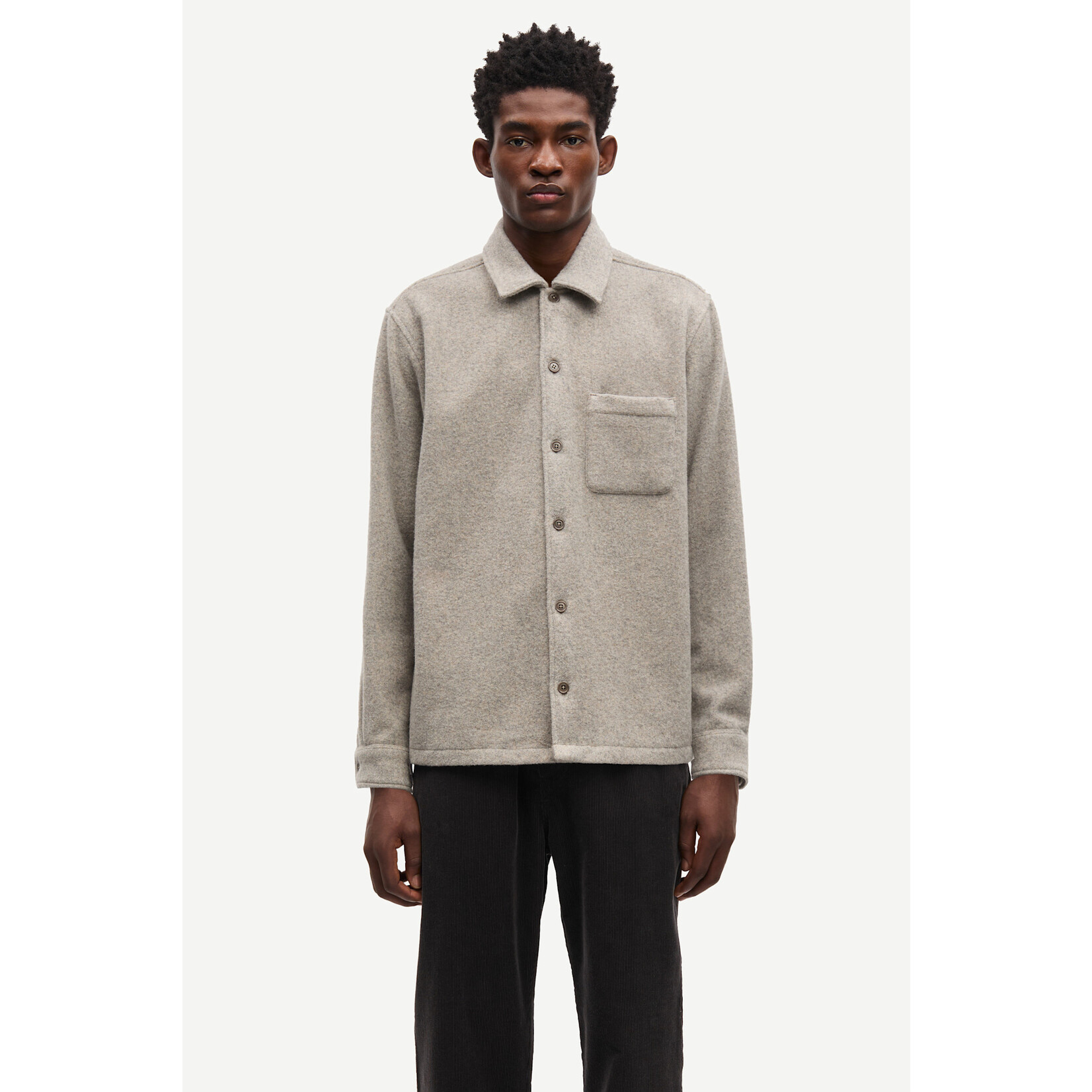 Samsoe & Samsoe Samsoe Samsoe Sadamon JJ Overshirt Elephant Skin