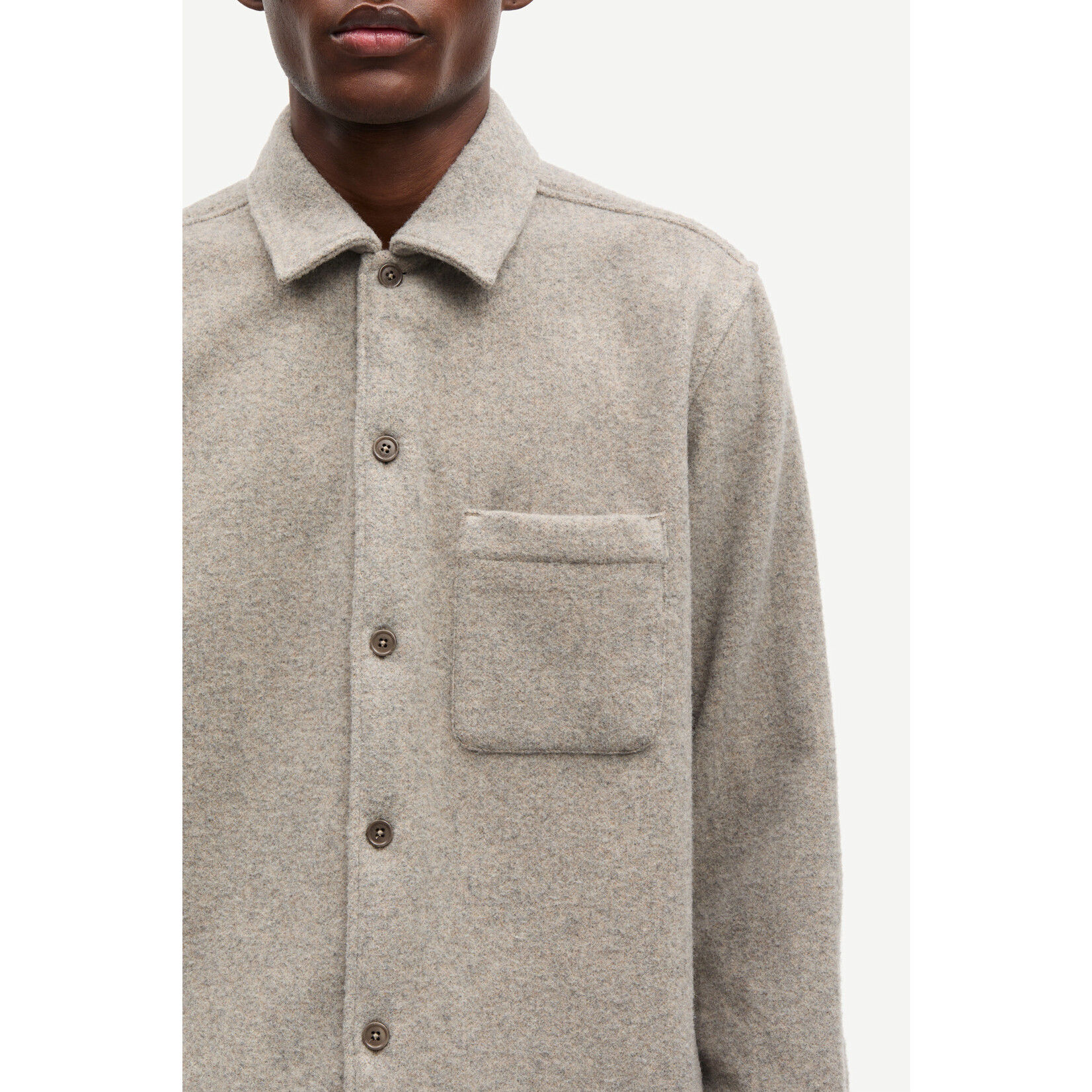 Samsoe & Samsoe Samsoe Samsoe Sadamon JJ Overshirt Elephant Skin