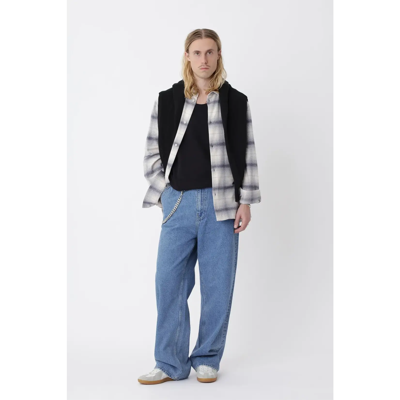Won Hundred Won Hundred Blake.01 Check Shirt Gray Violet Comb