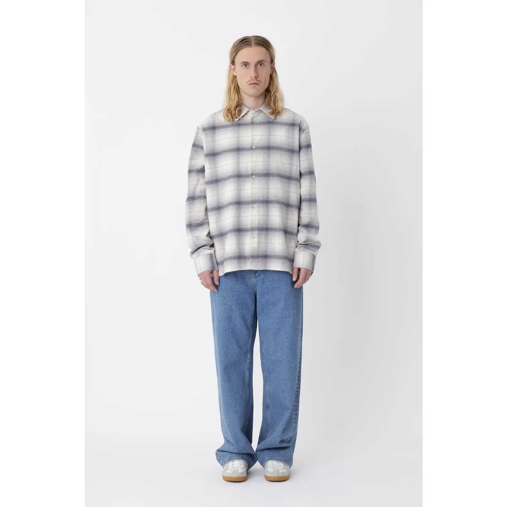 Won Hundred Won Hundred Blake.01 Check Shirt Gray Violet Comb