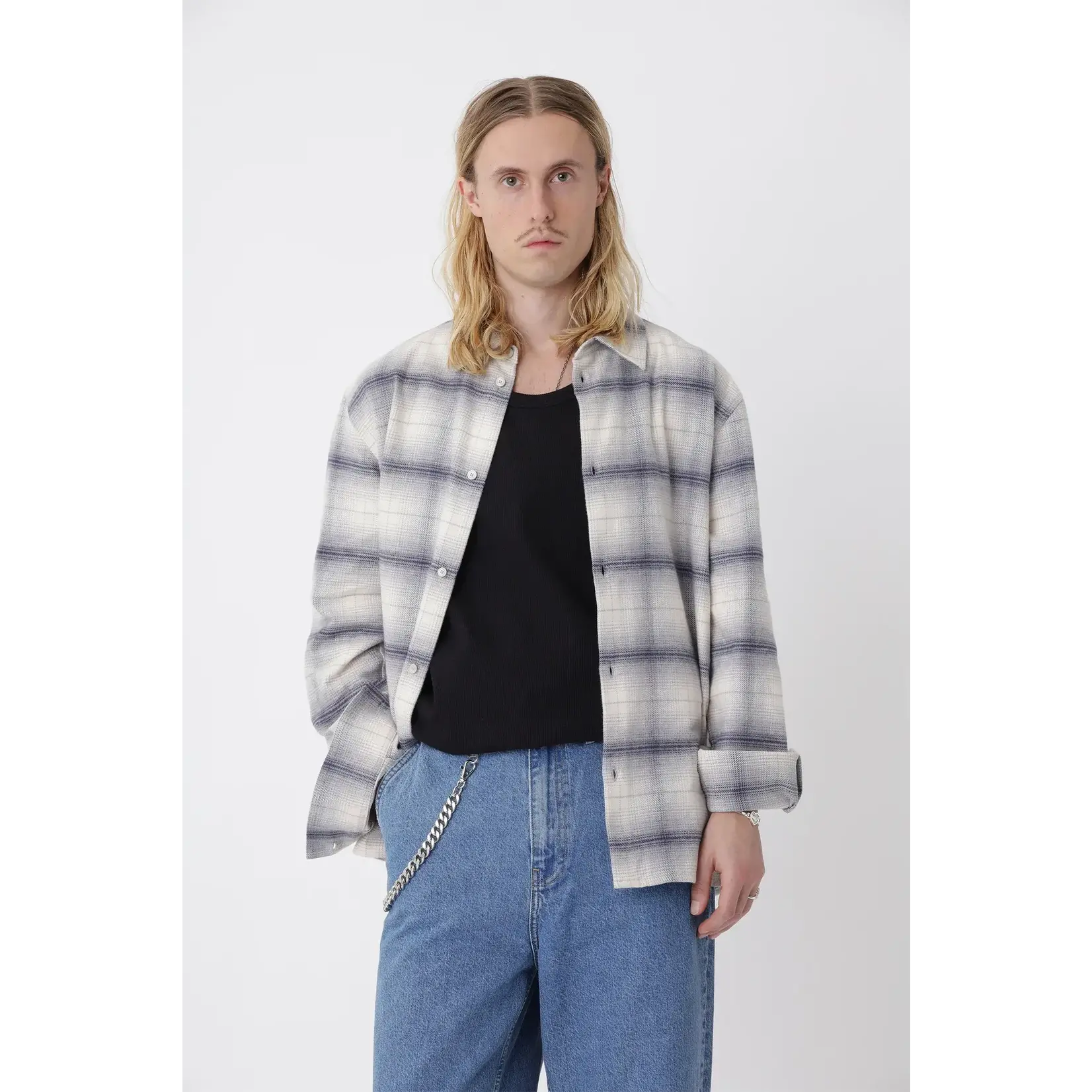 Won Hundred Won Hundred Blake.01 Check Shirt Gray Violet Comb