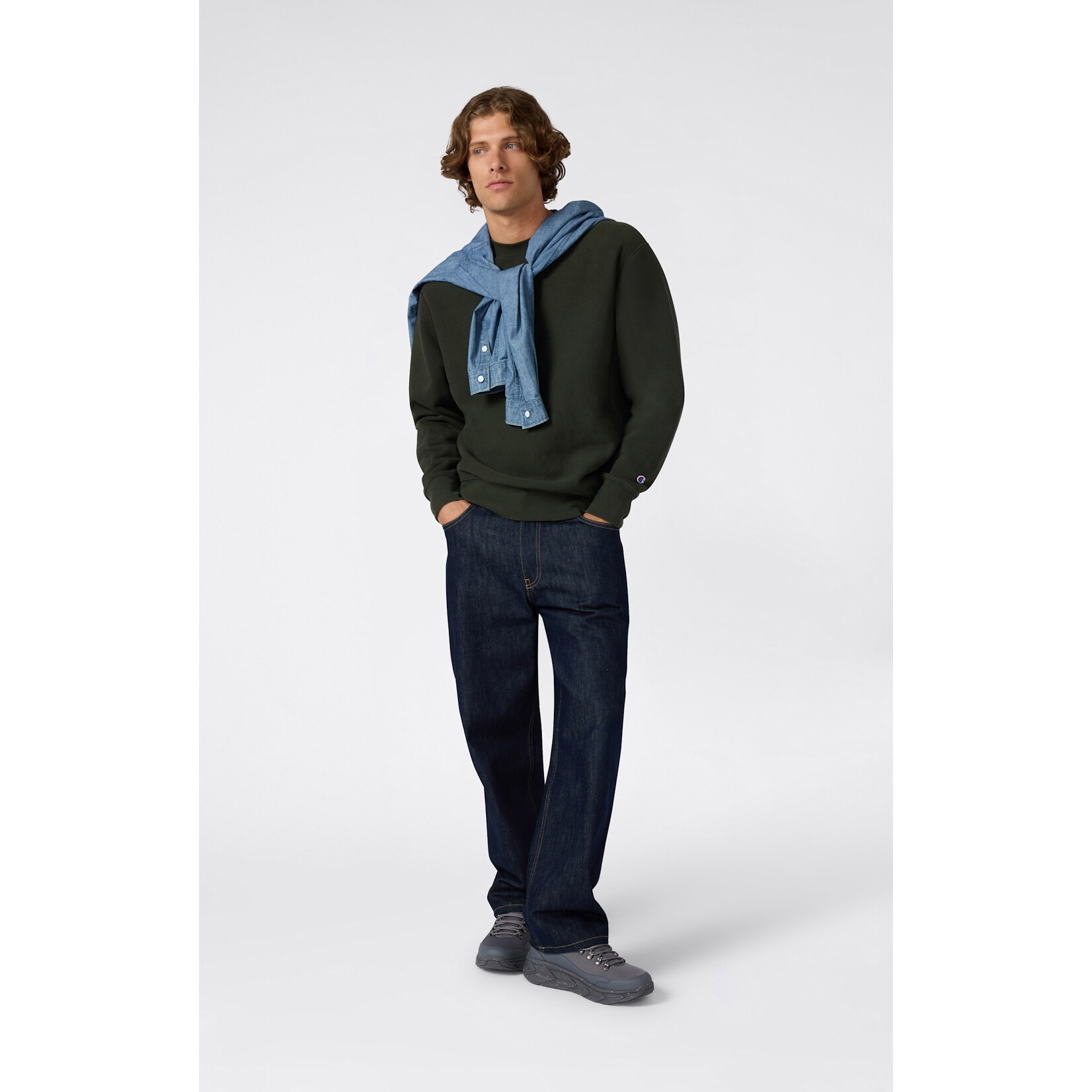 Champion 220707 crewneck sweatshirt dark green