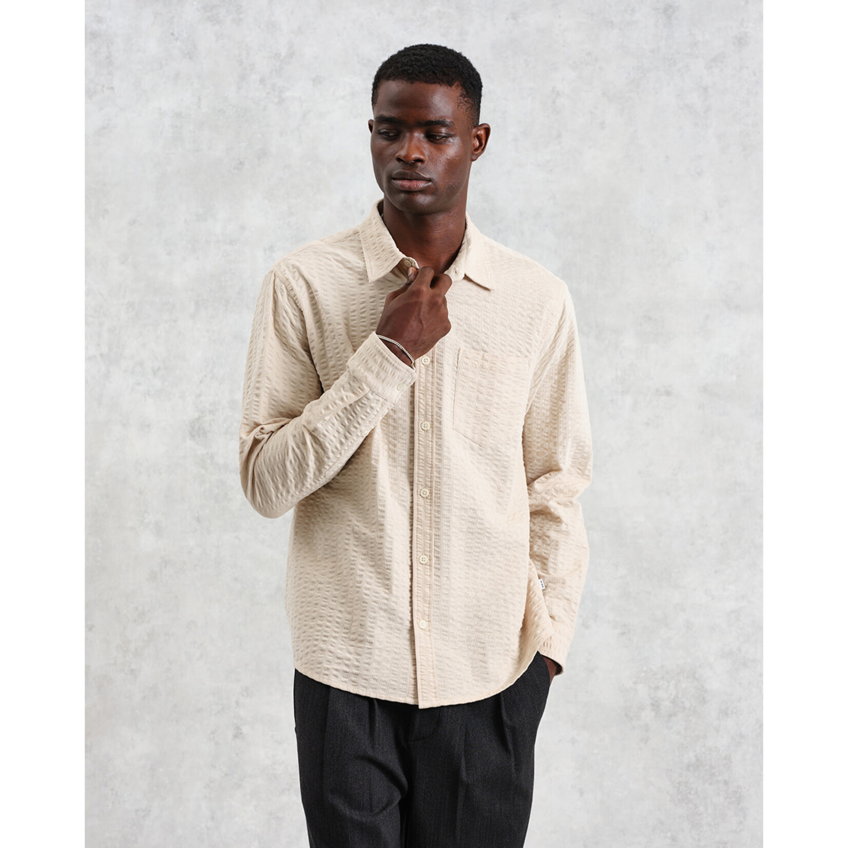 Wax London Wax London Shelly Shirt Seersucker Cord Stone