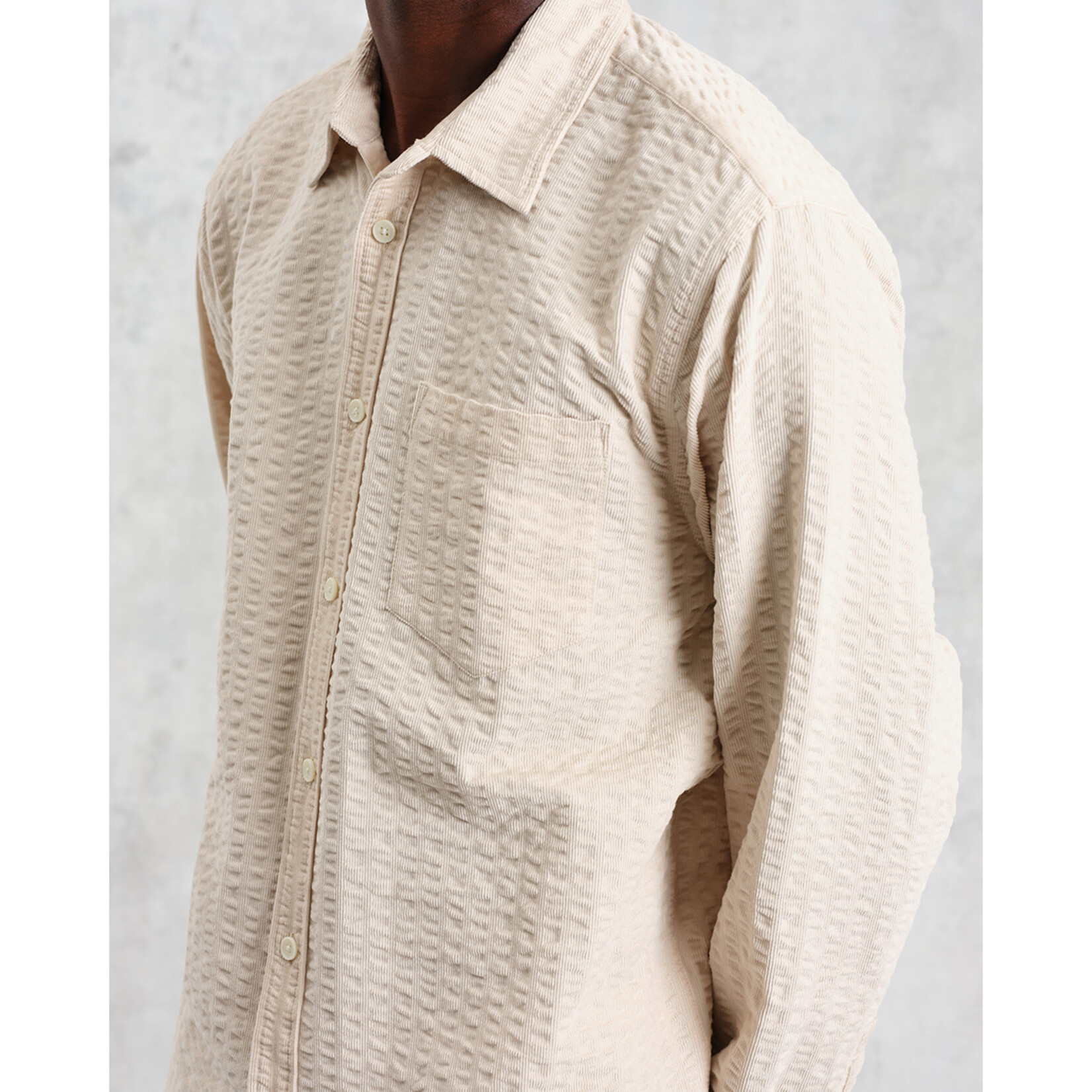 Wax London Wax London Shelly Shirt Seersucker Cord Stone
