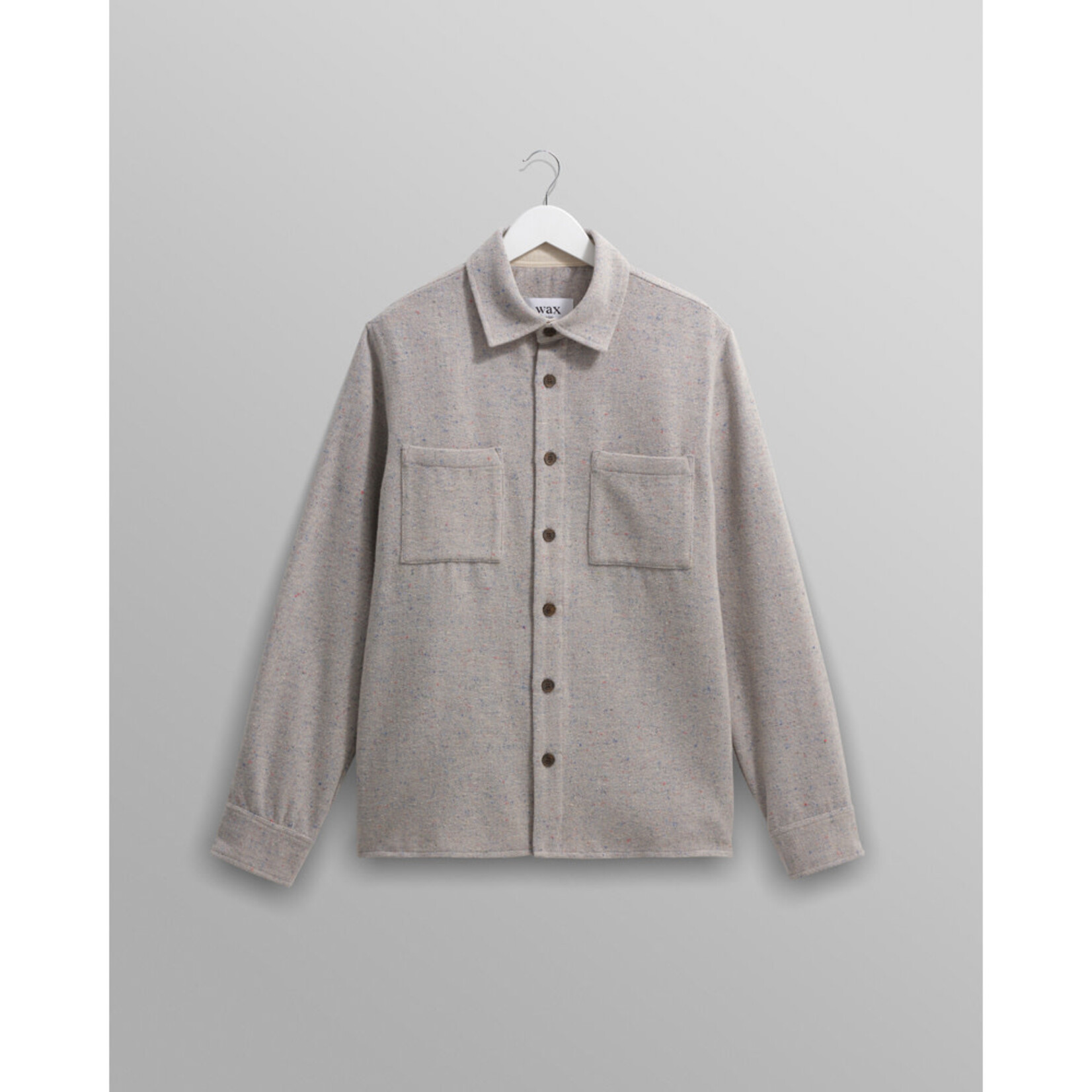 Wax London Wax London Whiting Overshirt Wool Blend Fleck Blue