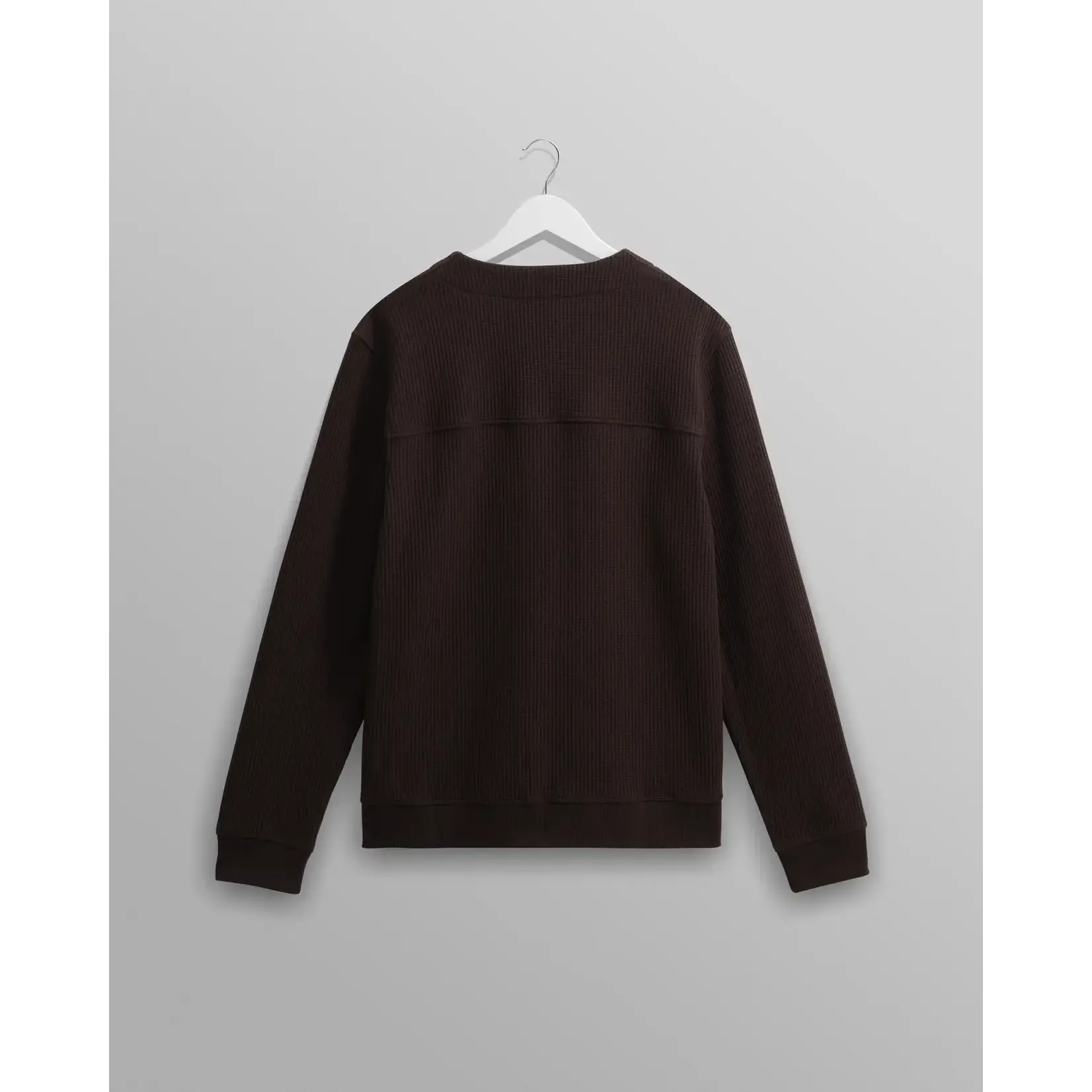 Wax London Wax London Guildford Cardigan Rigid Waffle Dark Brown