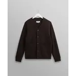 Wax London Wax London Guildford Cardigan Rigid Waffle Dark Brown