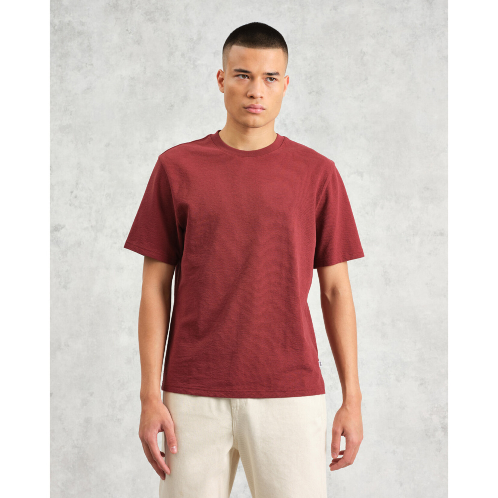 Wax London Wax London Dean SS Tee Jolt Burgundy