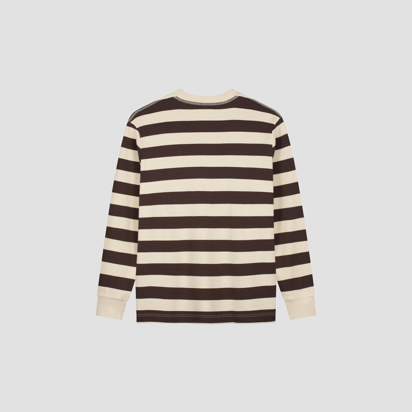 Olaf Hussein Olaf striped rib crewneck hot fudge