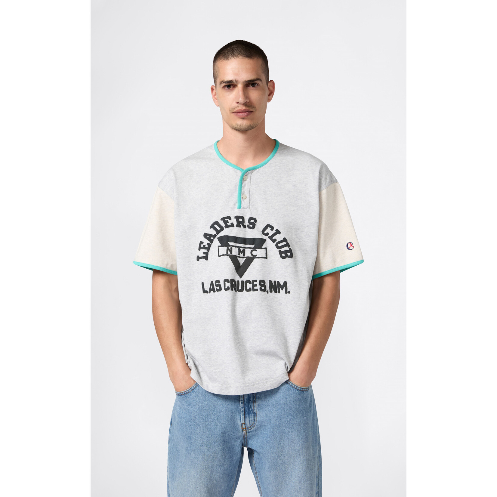 Champion 221839 baseball T-shirt grey/cream