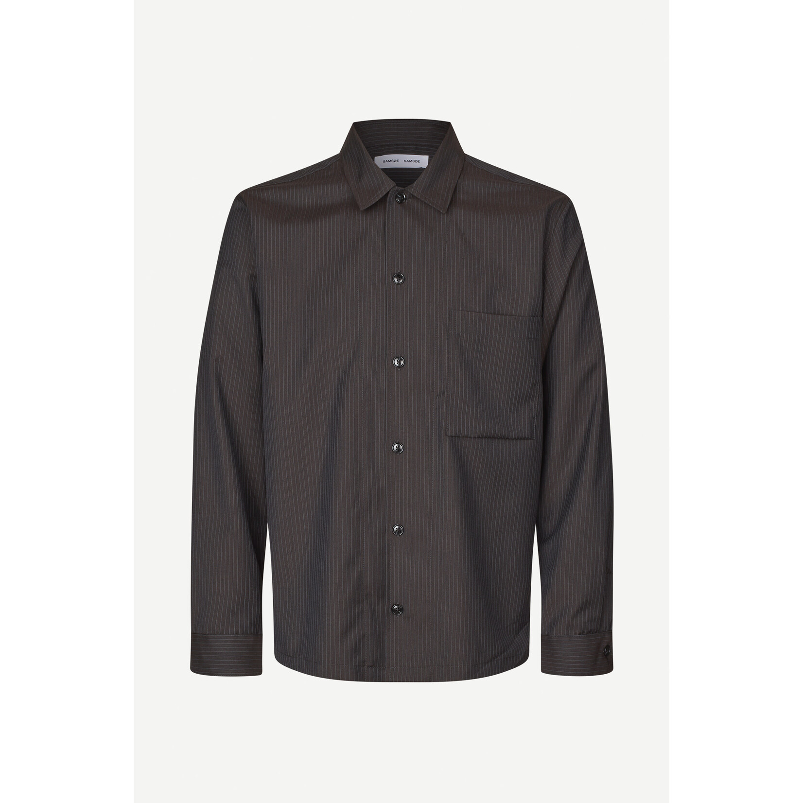 Samsoe & Samsoe Samsoe Samsoe Sadamon GO overshirt Turkish coffee pinstripe