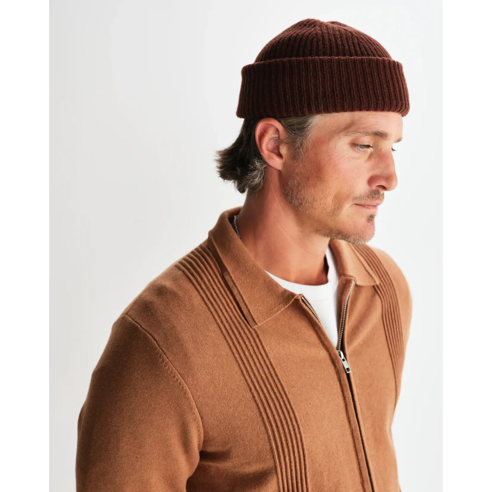 Wax London Wax London Brook Beanie Single Rib Brown