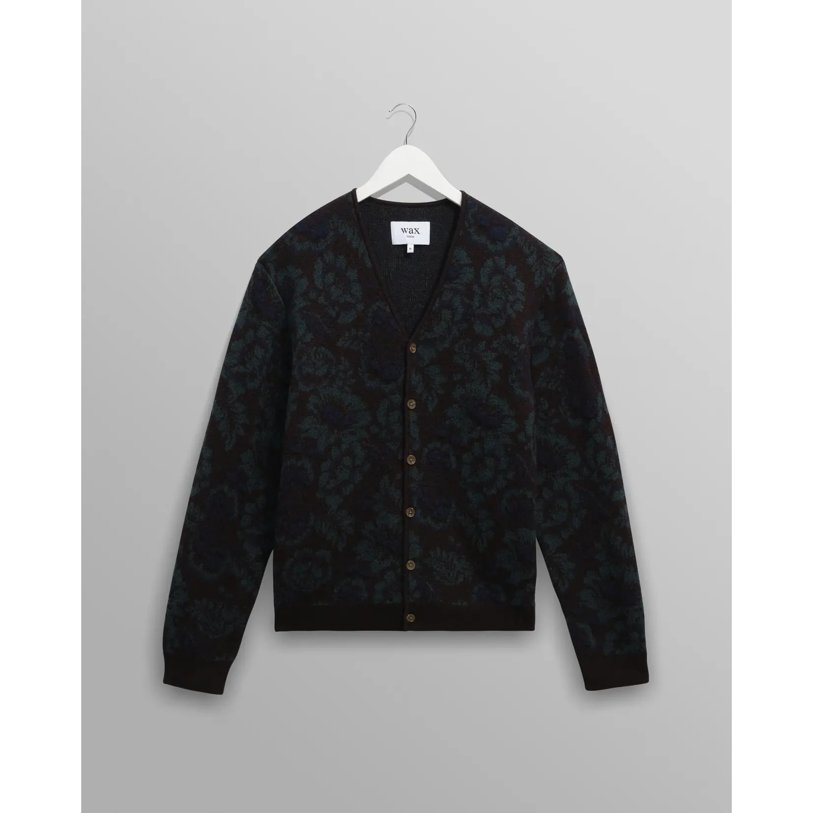 Wax London Wax London Alban Cardigan Floral Texture Jcqrd Black/Green