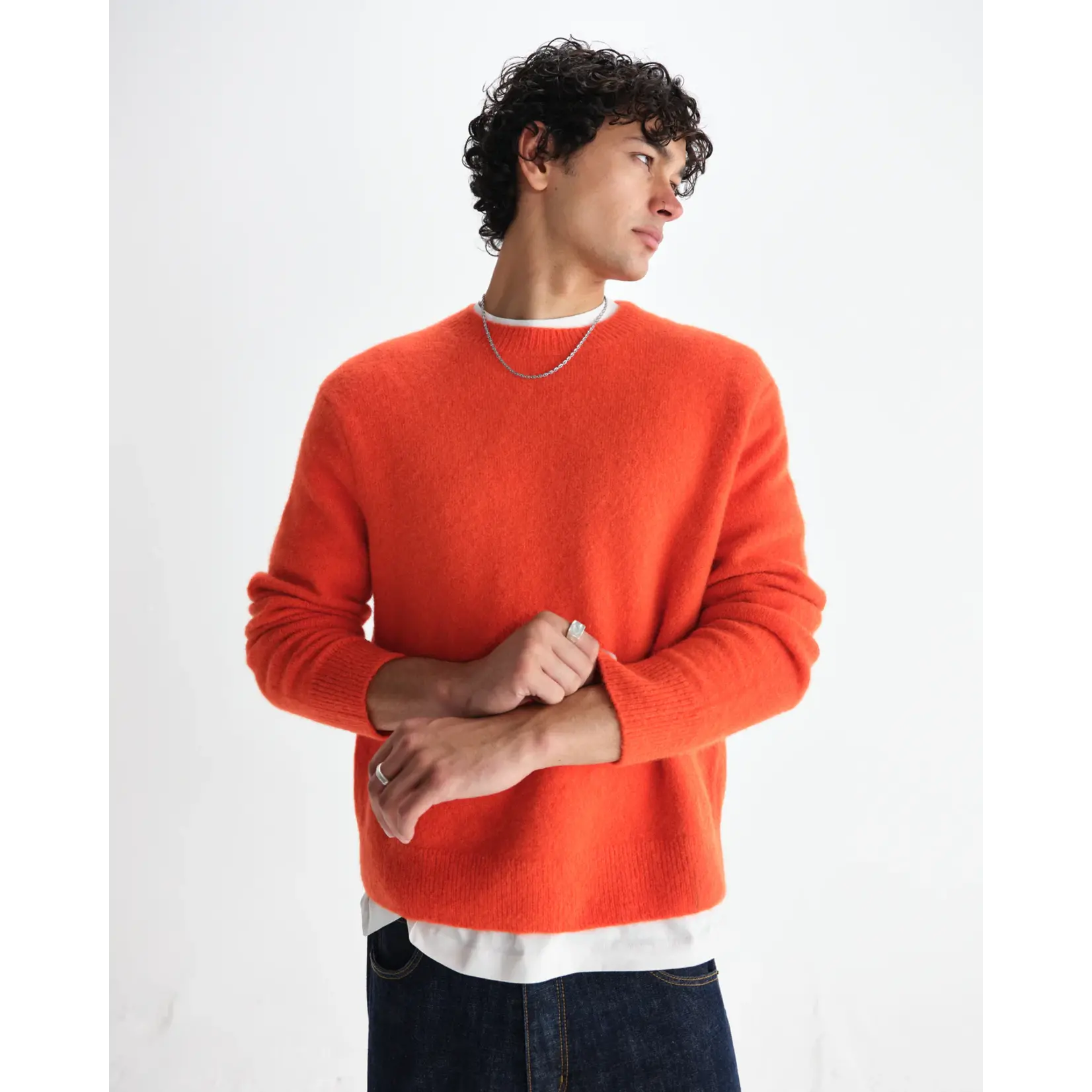 Wax London Wax London Wilde Crew Fluffy Wool Blend Orange