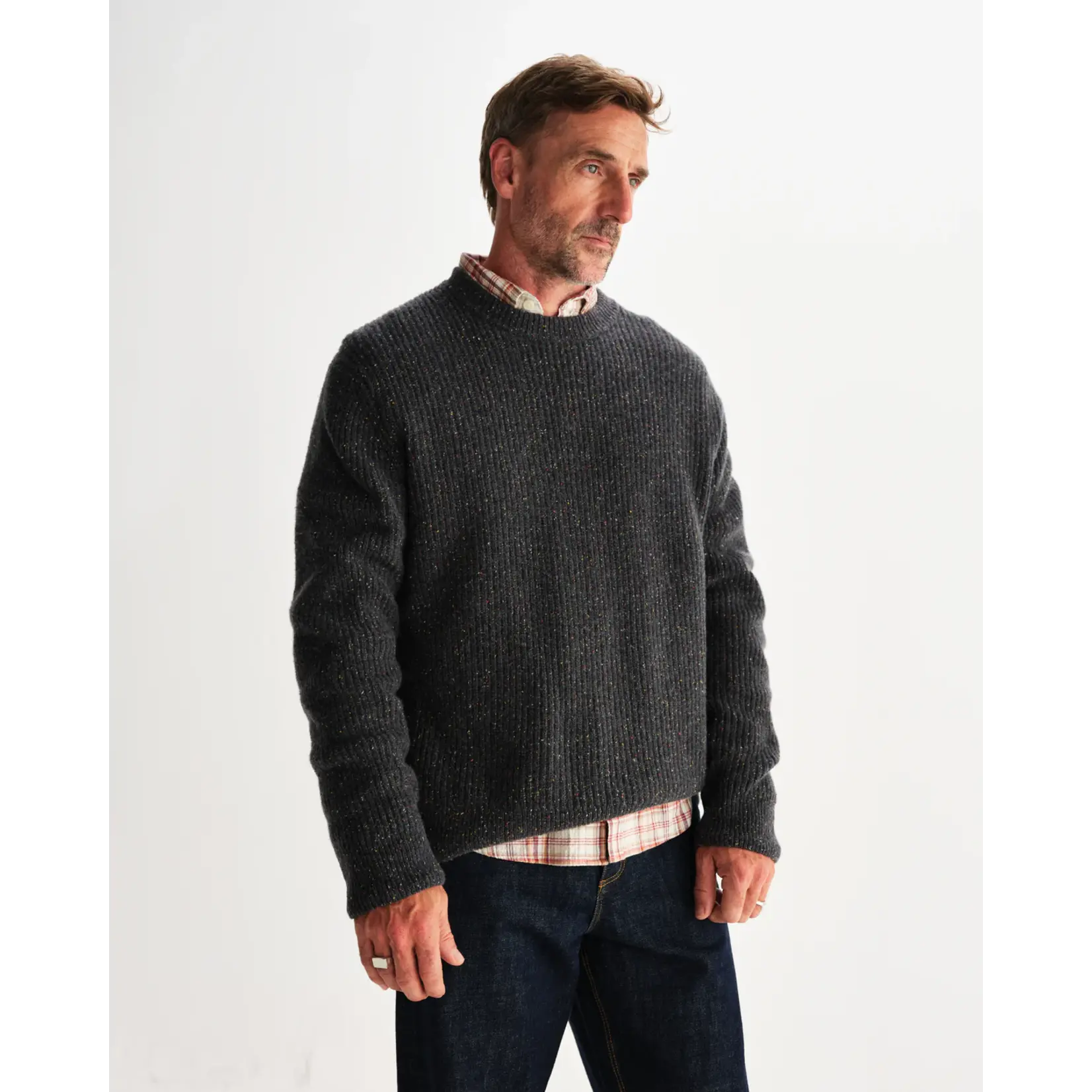 Wax London Wax London Wilde Crew Donegal Charcoal