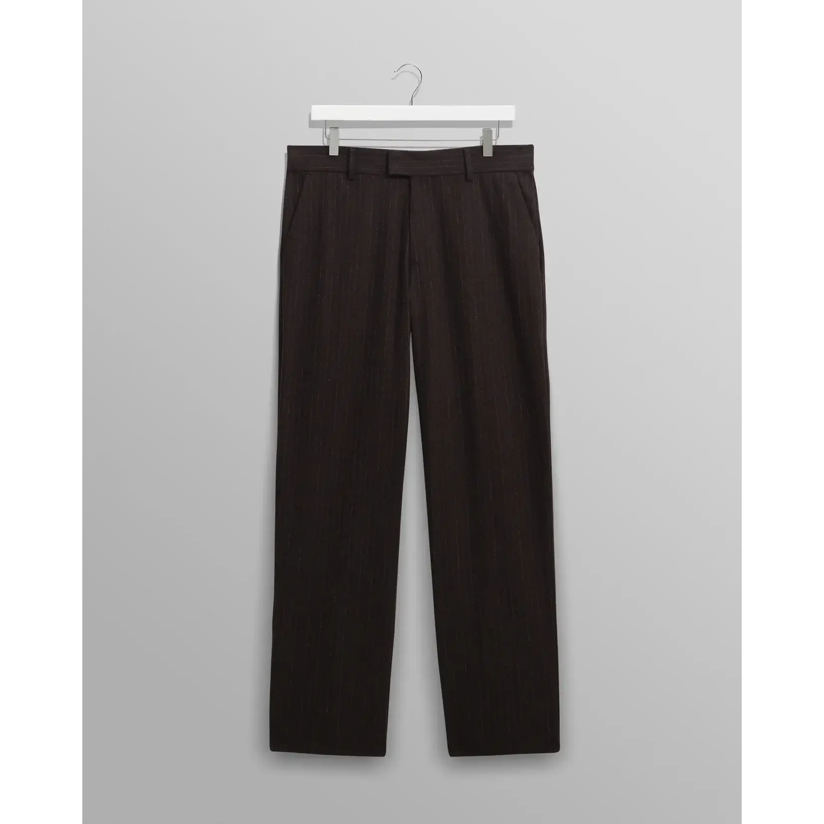 Wax London Wax London Aston trouser wool pinstripe dark brown