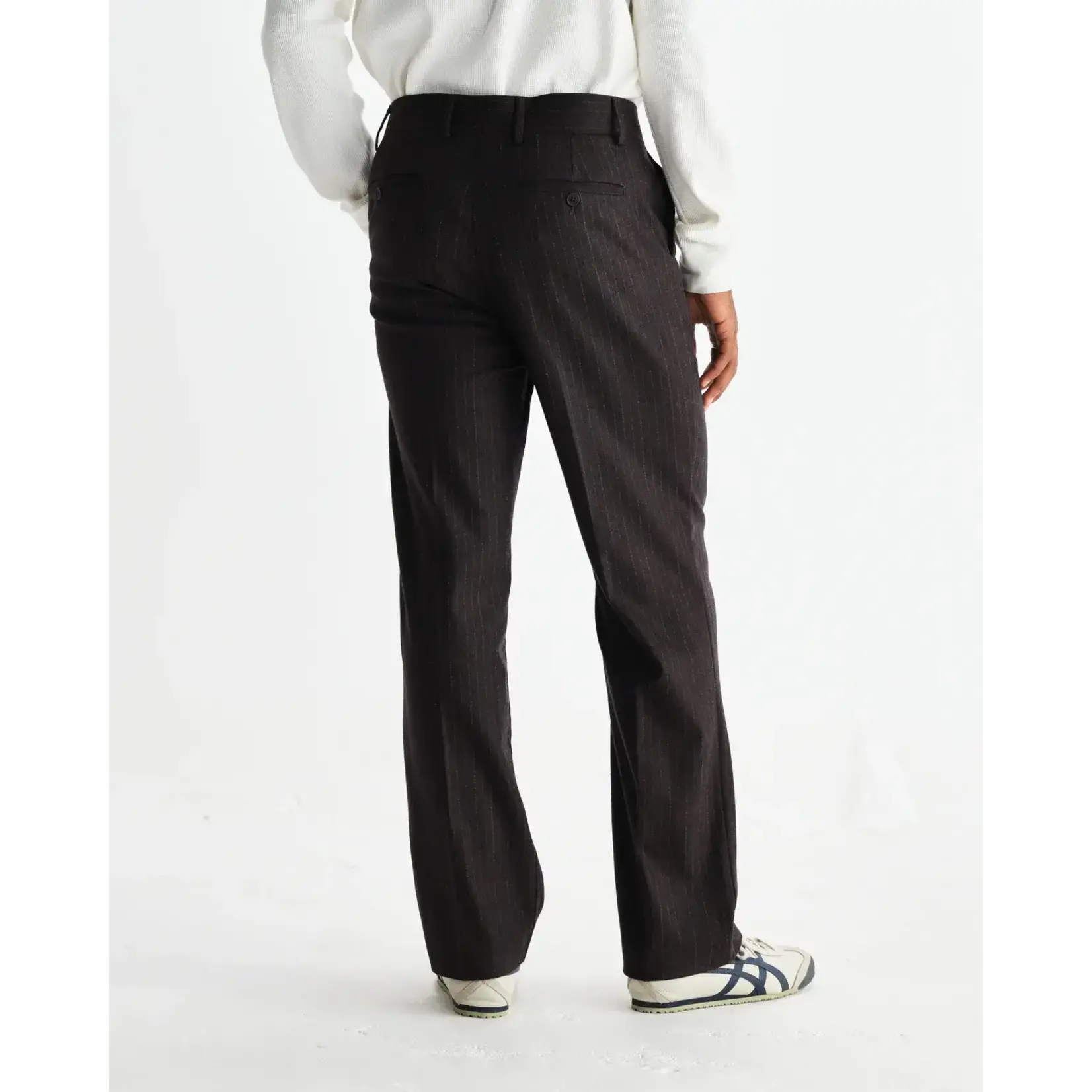 Wax London Wax London Aston trouser wool pinstripe dark brown