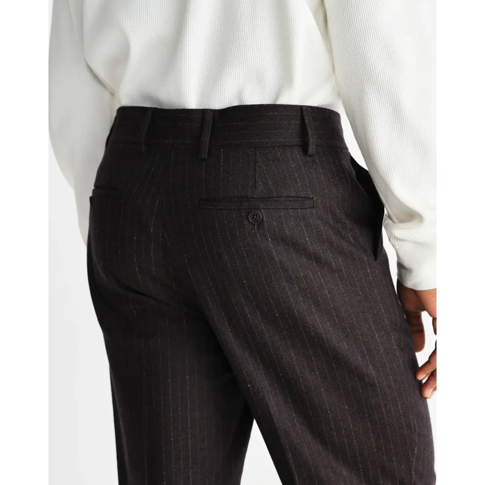 Wax London Wax London Aston trouser wool pinstripe dark brown