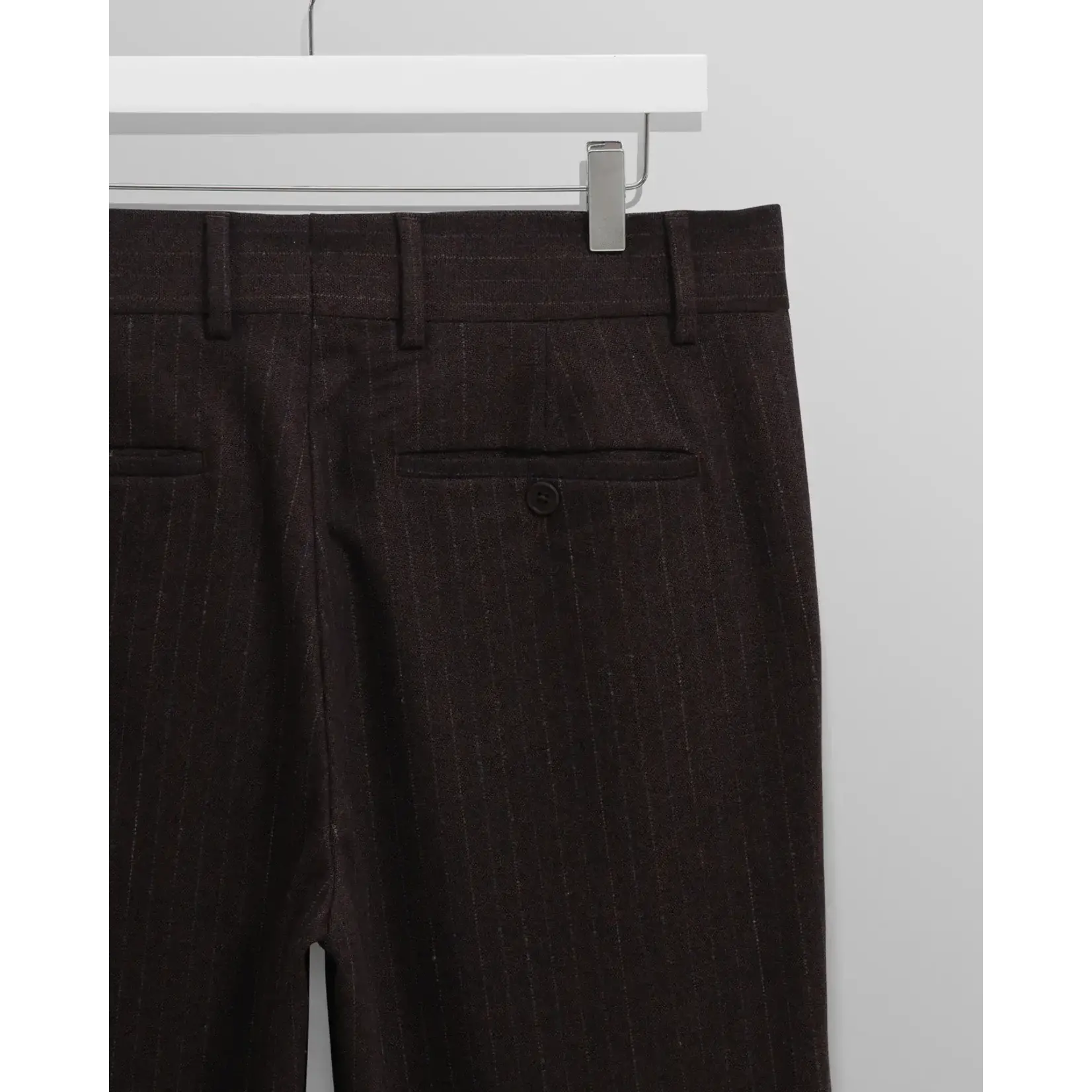 Wax London Wax London Aston trouser wool pinstripe dark brown