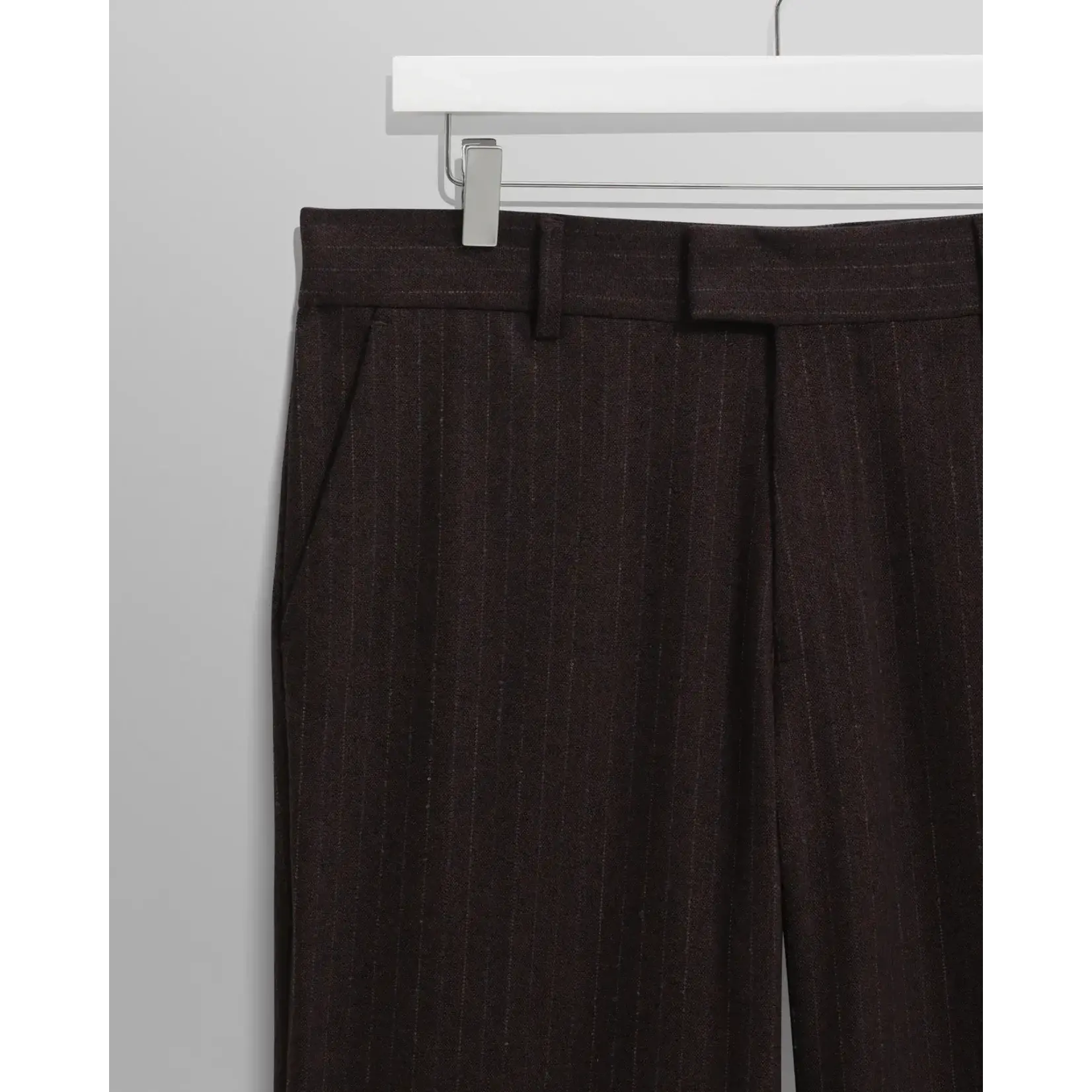 Wax London Wax London Aston trouser wool pinstripe dark brown