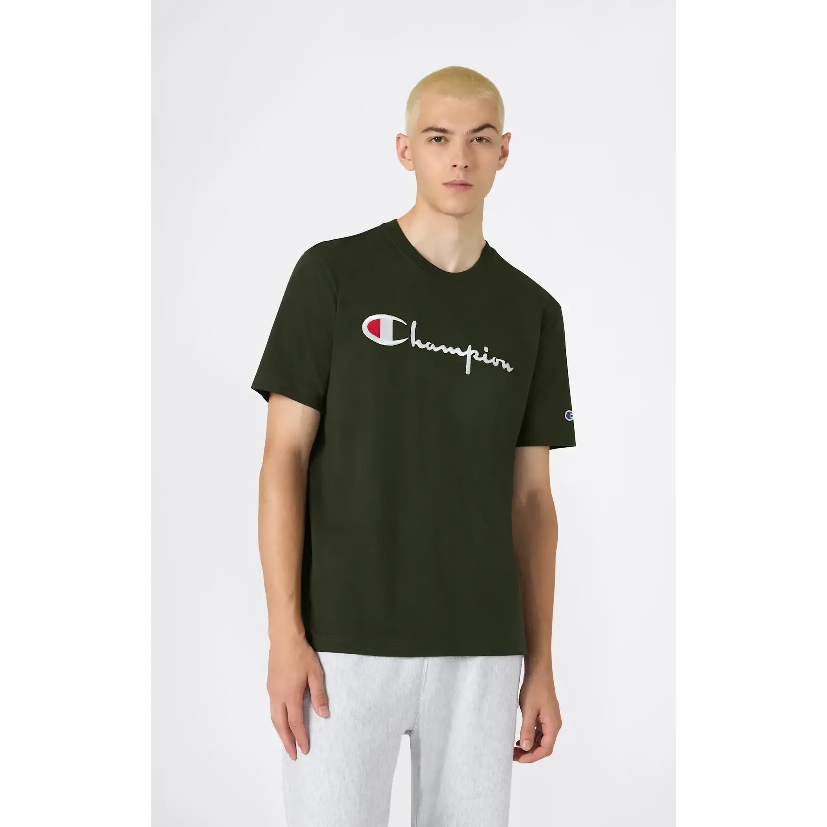 Champion Champion 221339 ss logo Tee dark green