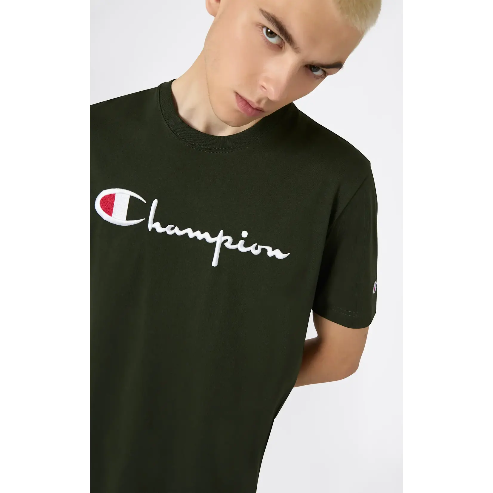 Champion Champion 221339 ss logo Tee dark green